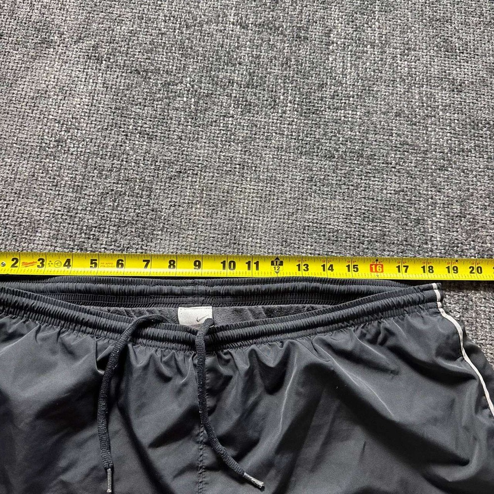 Nike Track Pants Mens XL Black Vintage Y2K Nylon Windbreaker Baggy Piping - Picture 12 of 13